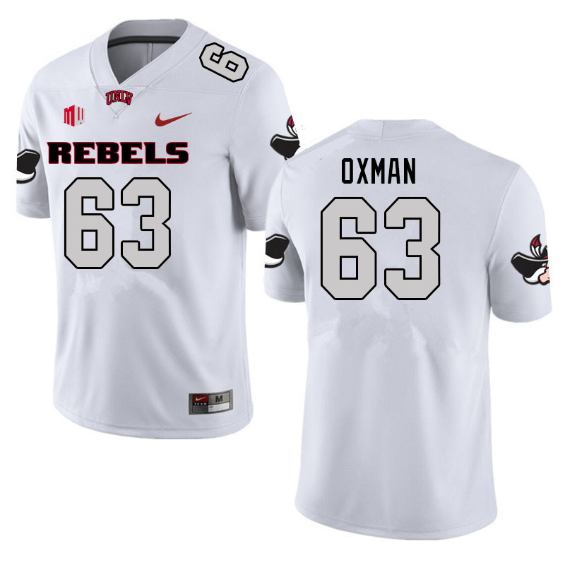 Men #63 Davod Oxman UNLV Rebels College Football Jerseys Sale-White